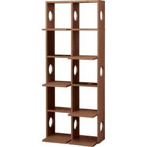 ニトリ コネクトシリーズ ユニットシェルフ ウォールナット ニトリ 追加壁面ユニット 4段(追加セット シェルフ コネクト LBR