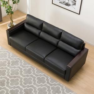 3人用本革(一部合成皮革)ソファ(レグノ ホン...の詳細画像4