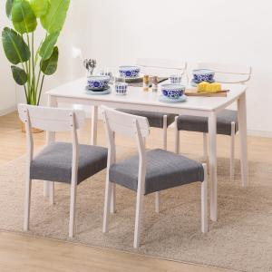 ニトリ ダイニングテーブル ファンシー 120 4点セット ダイニングテーブル4点セット(DTファンシー120WH/DCファンシーWH