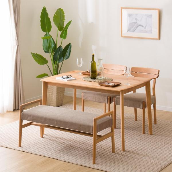 幅120 ダイニングテーブル4点セット（DTアルナスDF120LBR/ダイニングチェアアルナス/ベン...