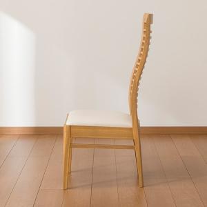 ハイバックダイニングチェア(マライア3 LBR...の詳細画像2