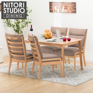 幅135cm 天然木ダイニングテーブル5点セット(NコレクションT-01 135NA