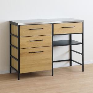 ニトリ（NITORI） 天然木突板ステンレス天板キッチンカウンター