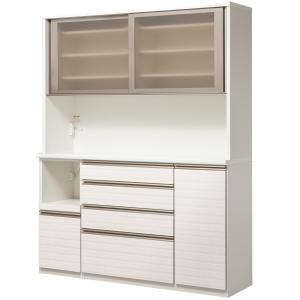 ニトリ（NITORI） 幅160cm 鏡面仕様のキッチンボード (幅159.5cm WH