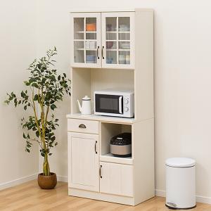 ニトリ 幅60cm 食器棚(シナモ60 WH) キッチンボード ダイニングボード