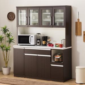 【ニトリ】レジューム 150TF-H DBR/150SL-R DBR【食器棚】 ニトリ 幅150cm 食器棚(レジューム 150TF-H DBR/150SL-R DBR) : ニトリ