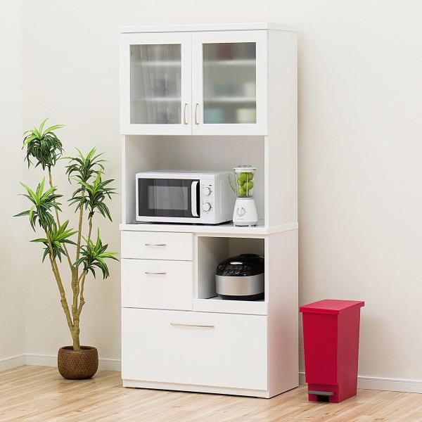 幅80 キッチンボード レンジボード 食器棚　(コパン T 80KB WH)  ダイニングボード キ...