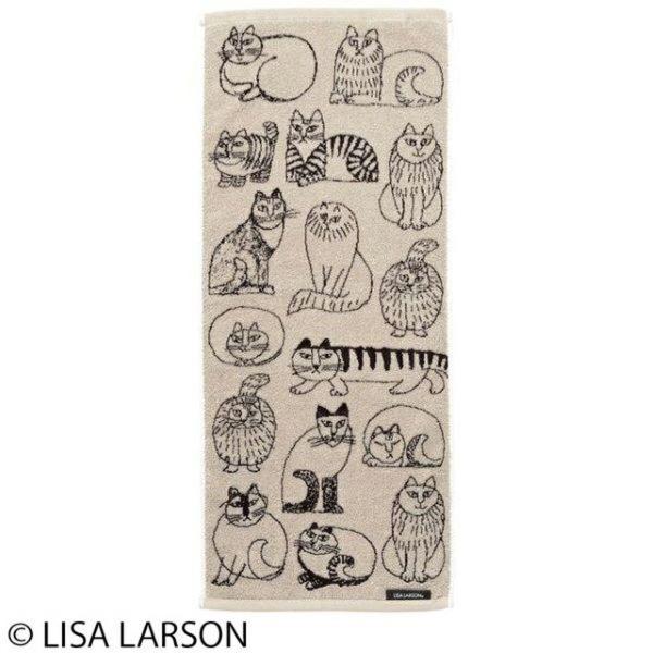 LISA LARSON フェイスタオル 34×80cm(スケッチキャット) ニトリ
