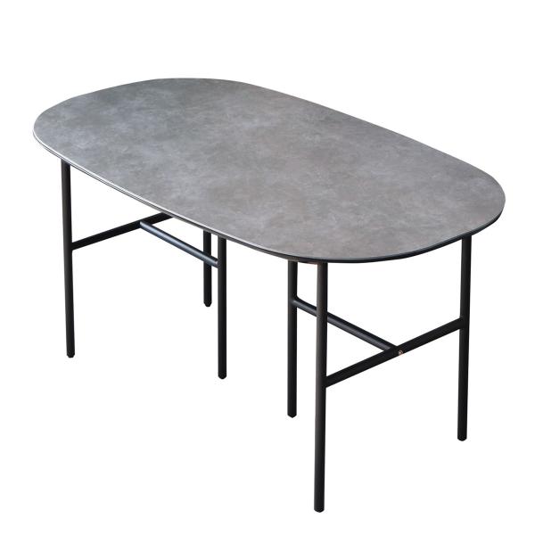 幅140 セラミック天板ダイニングテーブル 楕円テーブル (GY) 4人 ニトリ