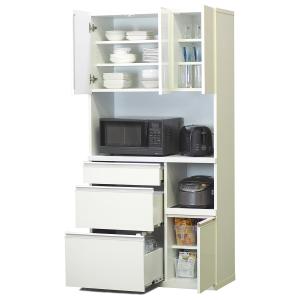 ニトリ　食器棚 ニトリ（NITORI） 幅90cm キッチンボード(YS02K 90 LBR) ダイニング