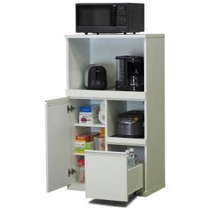 ニトリ（NITORI） 鏡面仕様レンジ台（幅60cmcm WH）食器棚 カップ