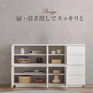シンプルデザインキャビネット (幅119cm ...の詳細画像2
