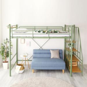 ベッド 高さ2段階式階段付きロフトベッド (G...の詳細画像5