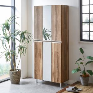 ニトリ シューズボックスリアル ハイタイプ板戸(幅75.2cm OAK) 下駄箱