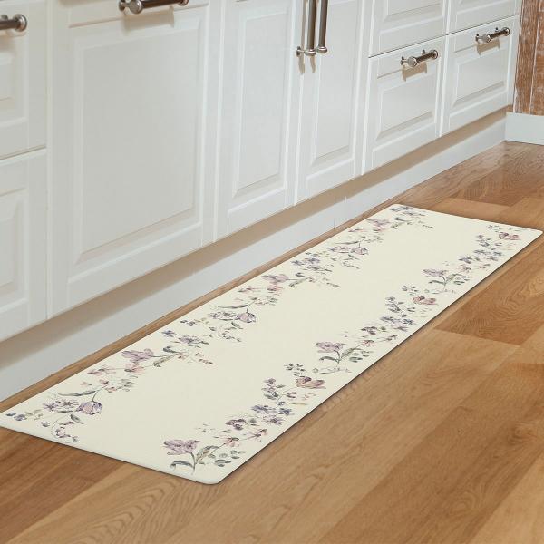 拭けるキッチン用クッションフロアマット(PVC ハナガラIV 45×180 NN7) デコホーム ニ...