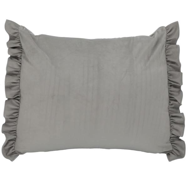 布団収納カバー(クッションカバー フリル GY) デコホーム 65×25×50cm ポリエステル フ...