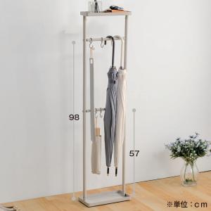 スリムに収納できる トレー付き傘ハンガー(MO...の詳細画像3
