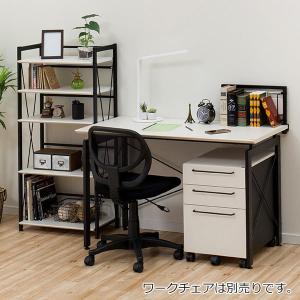 幅120cm デスクワゴンシェルフセット(サーヤ) パソコンデスク PCデスク ワークデスク ニトリ