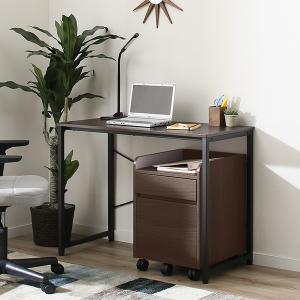 幅95cm デスクワゴンセット(ザッキーDBR デスク/ワゴン) ニトリ