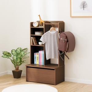 ニトリ（NITORI） 収納付きハンガーラック(ニーズ3 84 OP-3段 MBR/BK