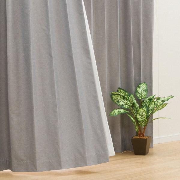 遮光1級・遮熱・遮音カーテン(ディナ グレー 100X190X2) 2枚 両開き ニトリ 限定価格：...