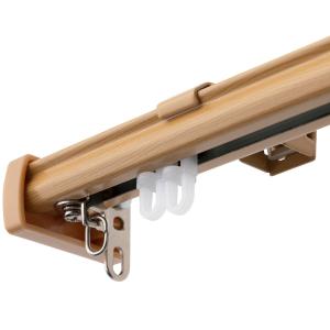 伸縮式 木目調静音カーテンレール(KR3 LB...の詳細画像3