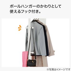 ハンガーラック付き 回転式スタンドミラー(ホワ...の詳細画像2