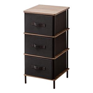 ニトリ 4段チェスト PST2 (ミドルブラウン/ブラック) タンス たんす