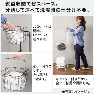 ランドリーワゴン 2段(ホワイト DU01) ...の詳細画像1