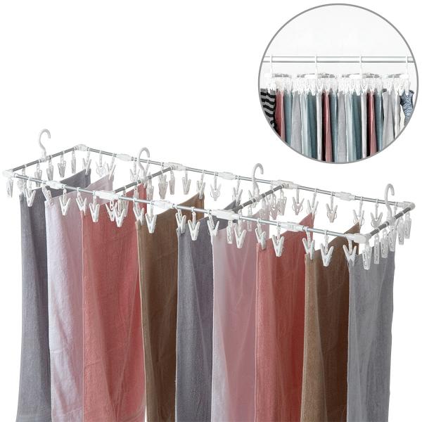 小さくたためるアルミ角ハンガー(60ピンチ) ニトリ