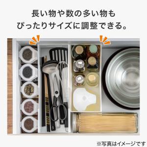 整理ボックス クラネ ロータイプ奥行伸縮(ホワ...の詳細画像3
