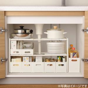 整理ボックス クラネ ロータイプ奥行伸縮(ホワ...の詳細画像5