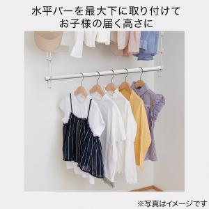 伸縮するクローゼット吊り下げハンガー(ホワイト...の詳細画像3