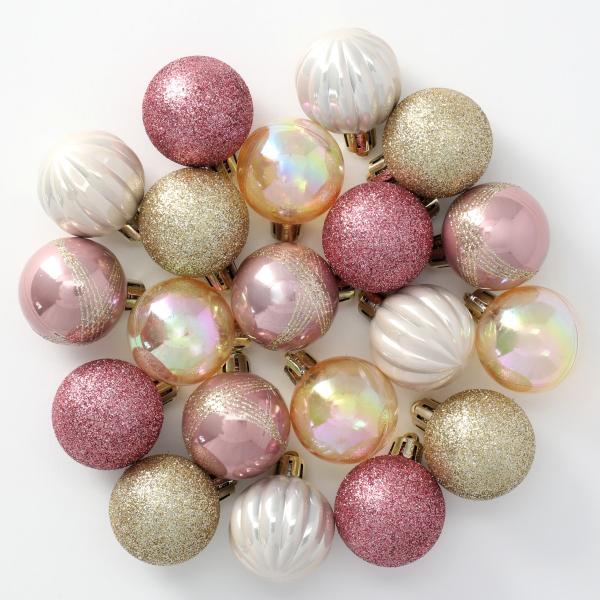 ボール20P(スター ピンクゴールドミックス n2KR) クリスマスツリー ニトリ