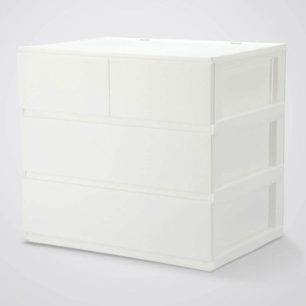 引出し NインボックスL レギュラー 3段/引出し4個(WH) 収納ケース 収納ボックス ニトリ