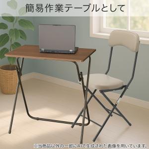 折りたたみテーブル(7070 ミドルブラウン ...の詳細画像4