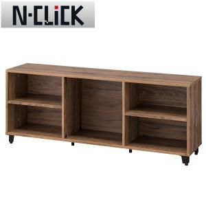 Nクリック [幅120cm] 簡単組立て ボックス デスク(ミドルブラウン