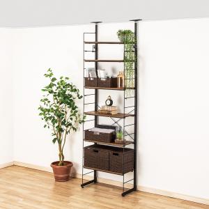 ニトリ（NITORI） 突っ張り壁面収納Nポルダ(幅60cm ミドルブラウン