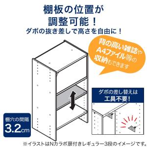 連結できるNカラボ 扉付き 3段(ホワイトウォ...の詳細画像5