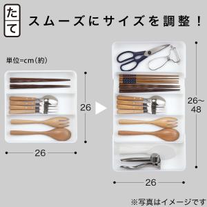 縦横伸縮整理トレー Nブラン(ホワイト) ニト...の詳細画像3
