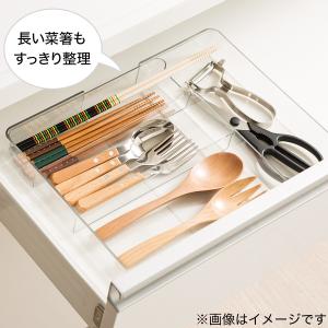 縦横伸縮整理に便利なカトラリートレー クリア ...の詳細画像5