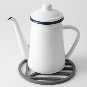 シリコーン鍋敷き マグネット付き(リーフ ダークグレー)