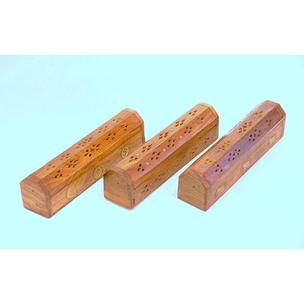 BOX お香立て　木製 10インチ レギュラー　スティック式 コーン式 線香 インド製　インド輸入お...