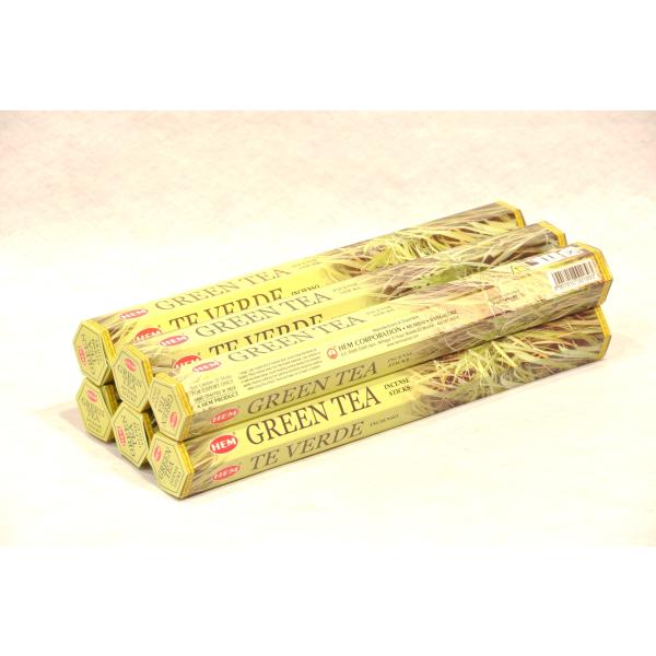 6箱セット　お香 HEM GreenTea Hexa スティック型 インセンス　グリーンティーの香り...