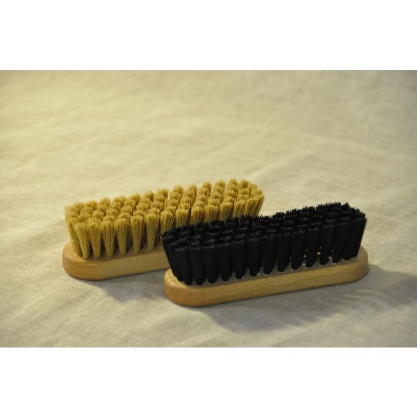 ミニブラシ　シューズブラシミニ  （化繊毛　11cm）黒毛or白毛　　クリーム塗布　ホコリ落とし　艶...