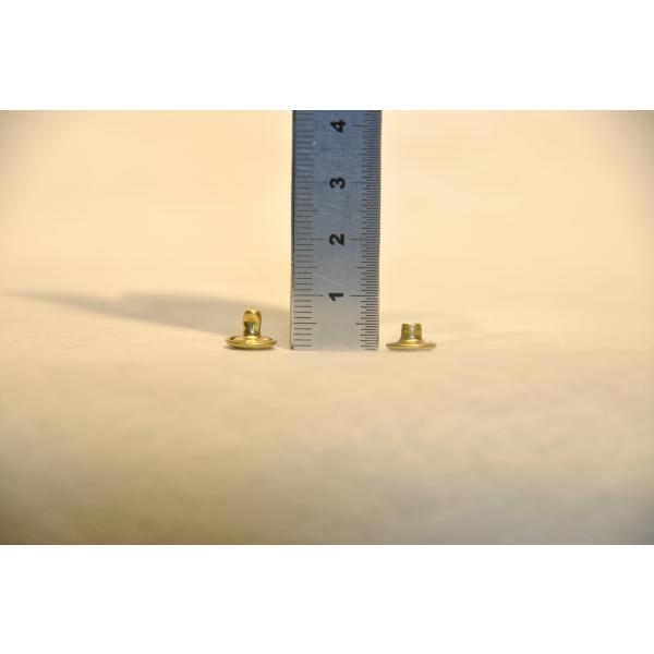 真鍮無垢　両面大カシメ　300個セット　7mm足　最短サイズ大カシメ　レザークラフト金具　ブラス