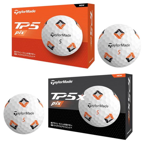 テーラーメイド ゴルフボール New TP5 Pixシリーズ 2024年モデル 1ダース 12球入り...