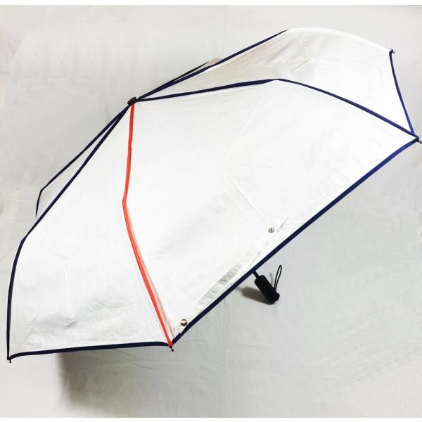 紫外線９９％以上カット！大きめサイズ！クール日傘アクティブ　アクセントライン（オレンジ）