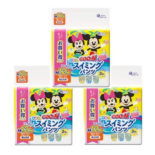 グーン 水遊び用 スイミングパンツ 男女共用 Mサイズ 12枚入×3セット