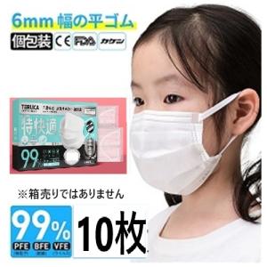 【送料無料】不織布マスク マスク 立体 6mm幅の平ゴム 個包装 抗菌 防臭 吸水 高品質 子供用 小さめサイズ 145×90mm ピンク 10枚 テルカ｜nitto-netstore